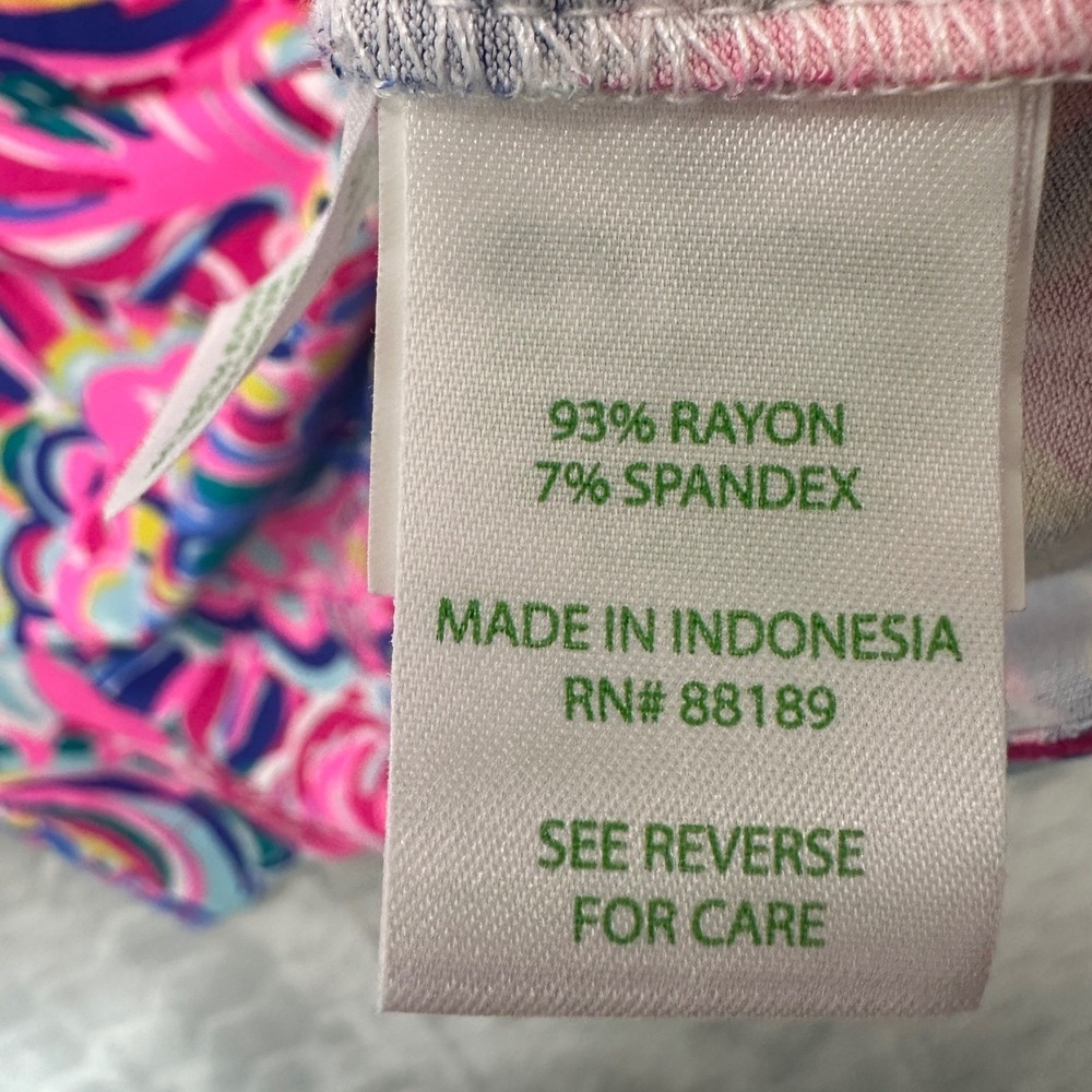 Lilly Pulitzer Multicolor Swirl Knit Dress 3/4 Sleeve Tropical Resort M - Picture 5 of 8